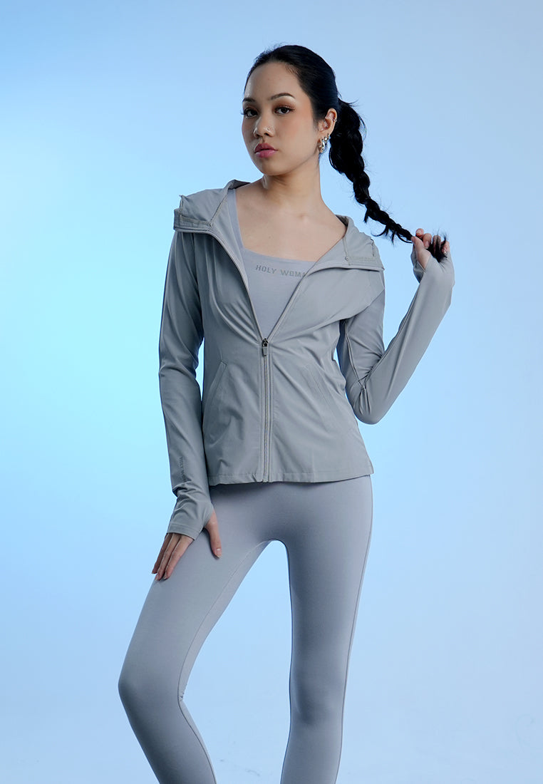 Holw Woman Atasan Wanita Hoodie Zip Up Jacket