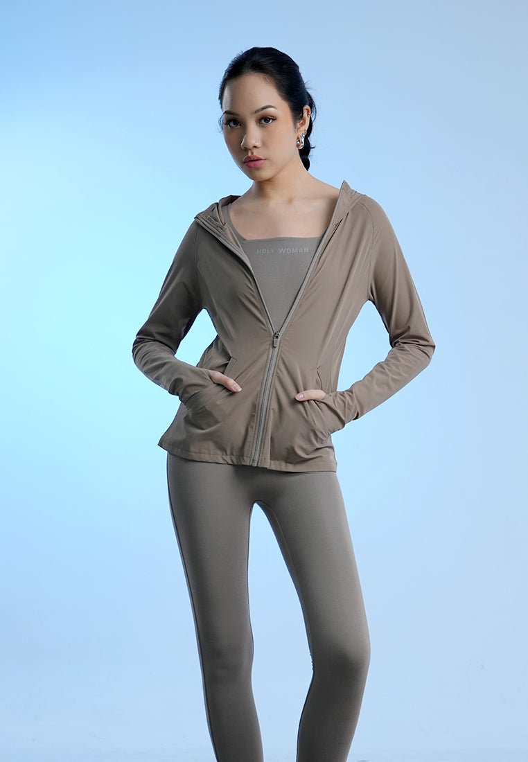 Holw Woman Atasan Wanita Hoodie Zip Up Jacket