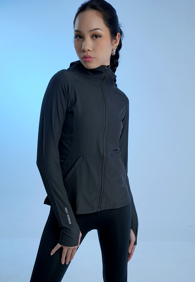 Holw Woman Atasan Wanita Hoodie Zip Up Jacket