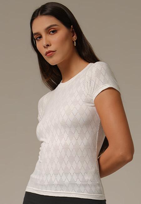 Holy Woman Atasan Rajut Lengan Pendek Basic Knit Short Sleeve