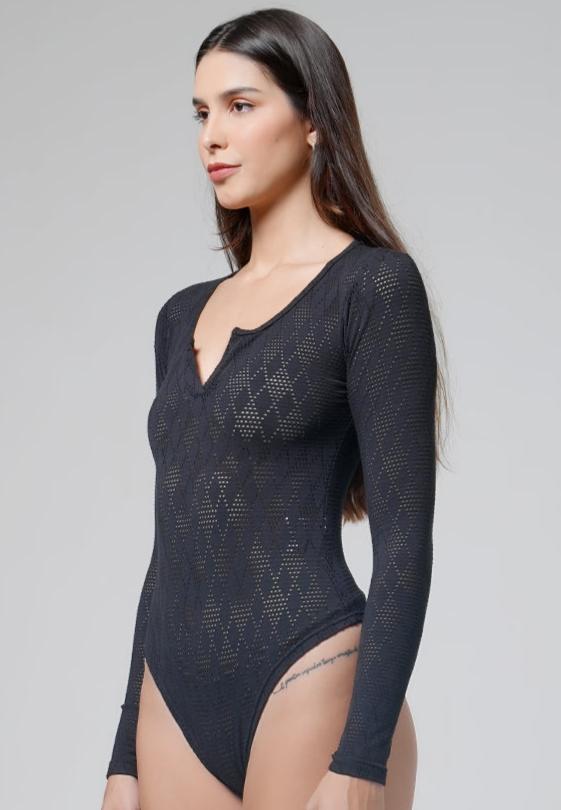 Holy Woman Bodysuit Rajut Lengan Panjang Long Sleeve Scoop Neck Bodysuit