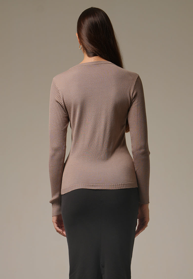 Holy Woman Atasan Rajut Lengan Panjang Manipura Pullover