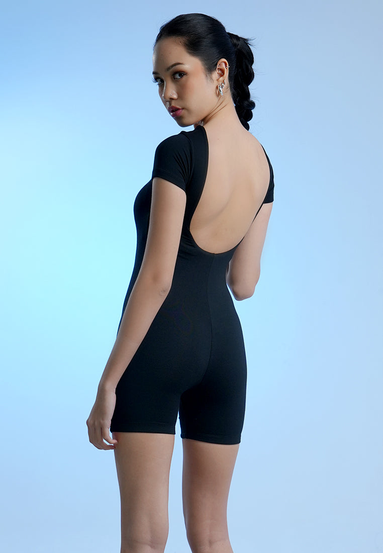 Holy Woman Backless Short Sleeve Jumpsuit