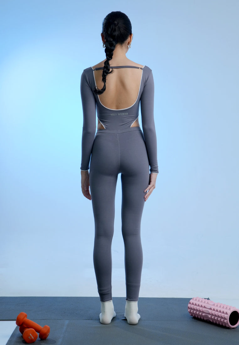 Holy Woman Full Body Backless Long Slevee Jumpsuit