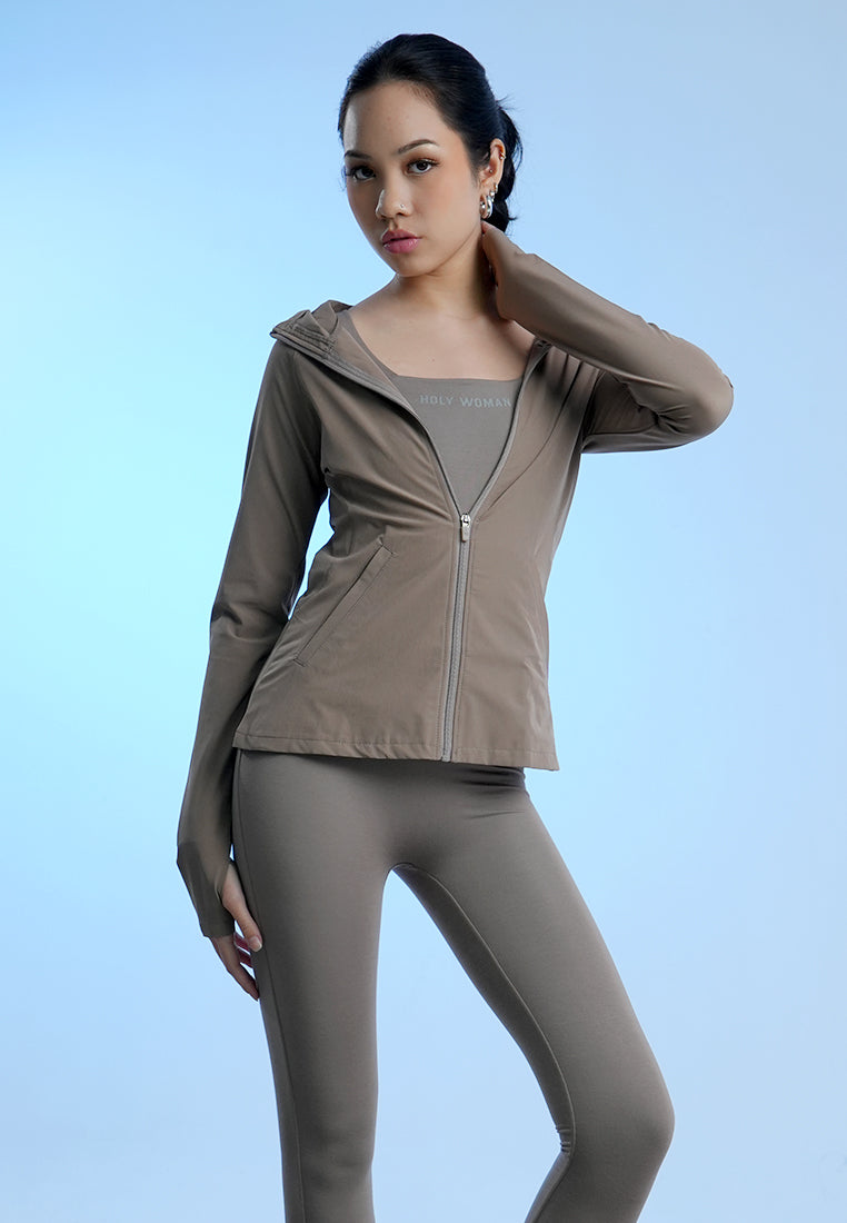 Holw Woman Atasan Wanita Hoodie Zip Up Jacket