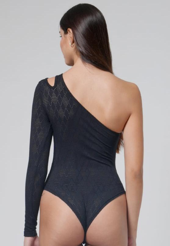 Holy Woman Bodysuit Rajut Lengan Satu Bahu One Shoulder Bodysuit