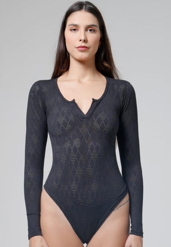Holy Woman Bodysuit Rajut Lengan Panjang Long Sleeve Scoop Neck Bodysuit
