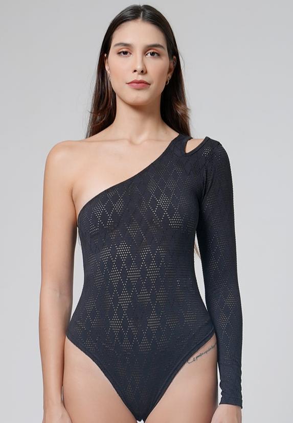 Holy Woman Bodysuit Rajut Lengan Satu Bahu One Shoulder Bodysuit