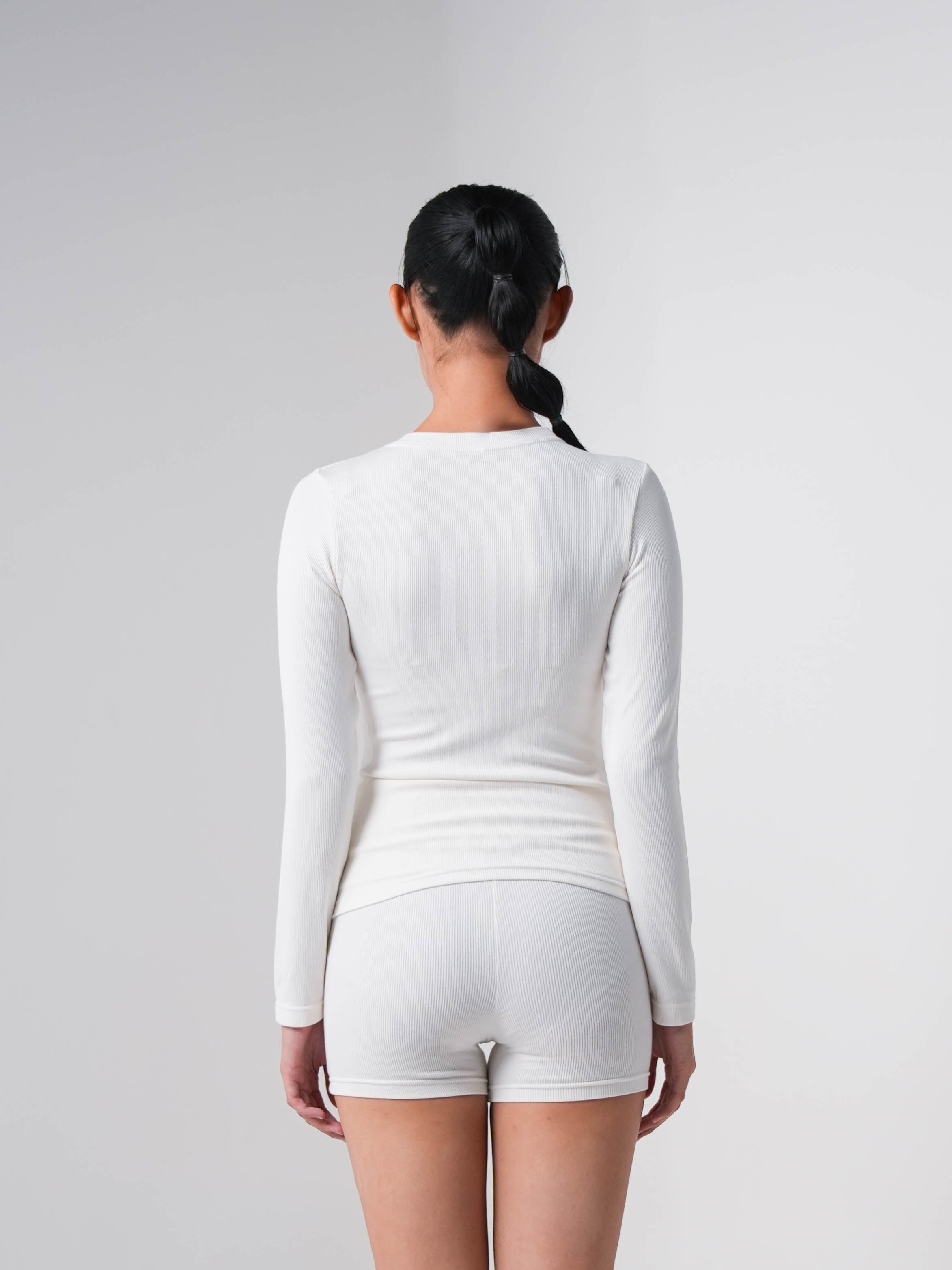 Holy Woman Atasan Kaos Olahraga Lengan Panjang Wanita Ribbed Long Sleeve T-Shirt